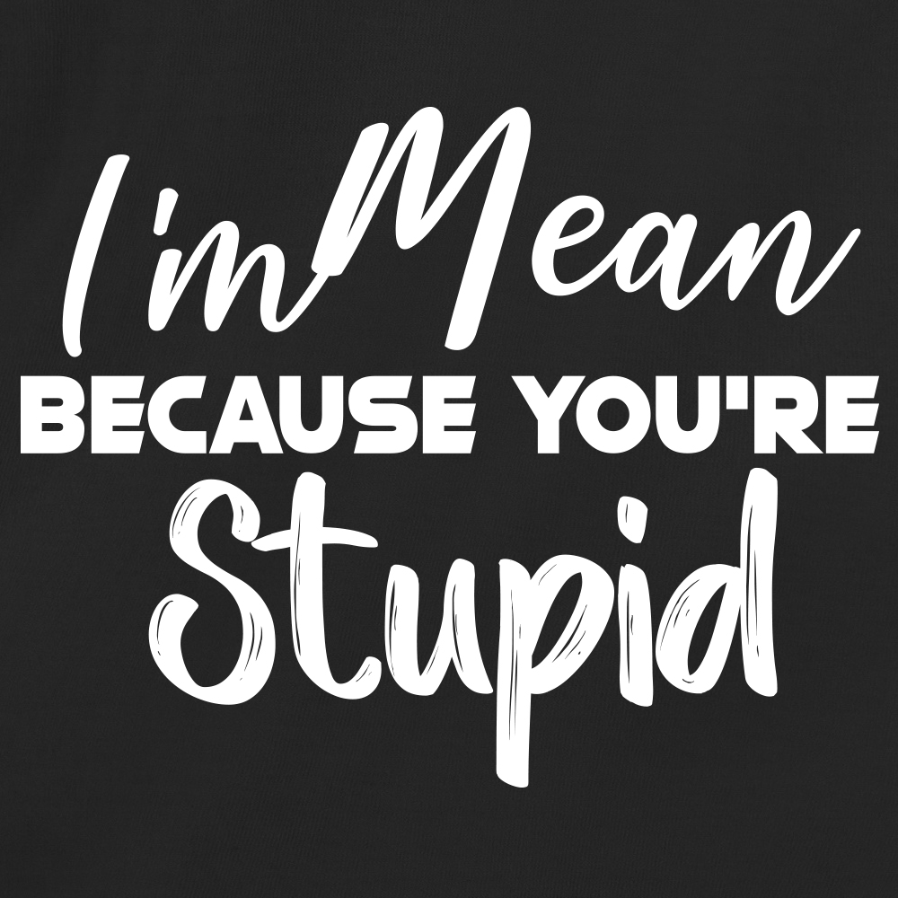 I'm Mean Because You're Stupid